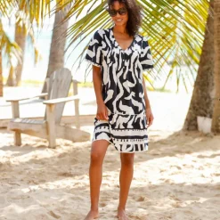 Robe à plis, imprimée