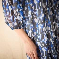 Robe à plis voile imprimé