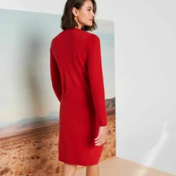Robe pull boutonnée, manches longues