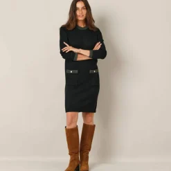 Robe pull détails brillants, 2 poches