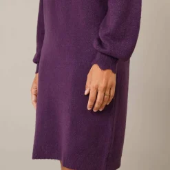 Robe pull finition écailles, maille fantaisie