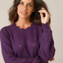 Robe pull finition écailles, maille fantaisie