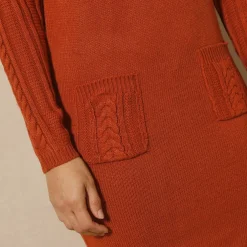Robe pull maille torsadée