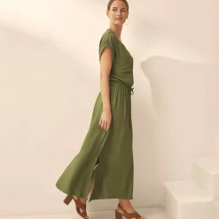 Robe saharienne unie boutonnée