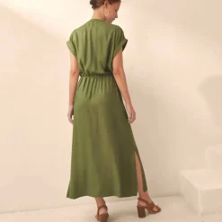 Robe saharienne unie boutonnée