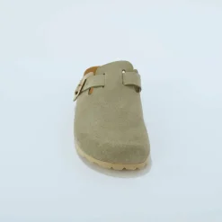 Sabots croûte de cuir avec boucle réglable