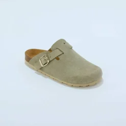 Sabots croûte de cuir avec boucle réglable