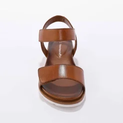 Sandales à bandes scratchées en cuir certifié LWG