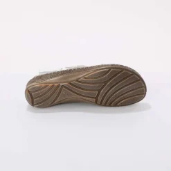 Sandales bicolores en cuir extra souple