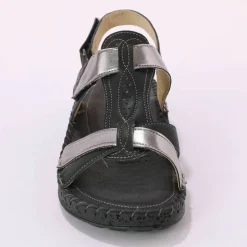 Sandales bicolores en cuir extra souple