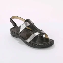 Sandales bicolores en cuir ultra souple