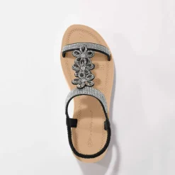 Sandales-bijou talon compensée