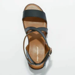 Sandales à brides croisées en cuir