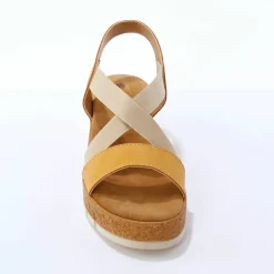 Sandales compensées brides croisées