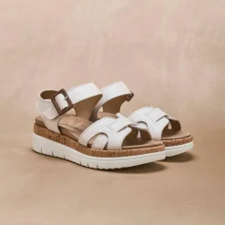 Sandales compensées à brides, largeur confort
