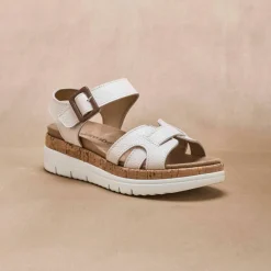 Sandales compensées à brides, largeur confort
