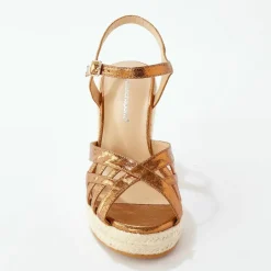 Sandales compensées corde, à brides