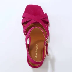 Sandales croûte de cuir à talon