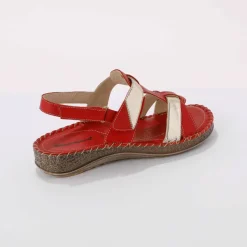 Sandales cuir bicolore extra souple