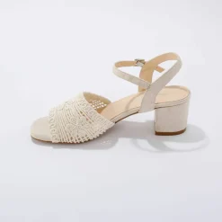 Sandales effet macramé à talon