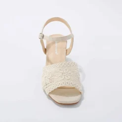 Sandales effet macramé à talon