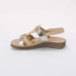 Sandales en cuir extra souple bicolores
