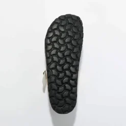 Sandales entredoigts cuir, boucle réglable