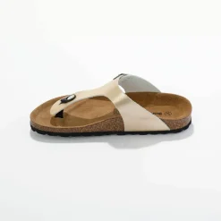 Sandales entredoigts cuir, boucle réglable