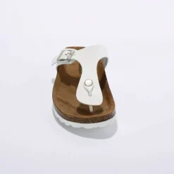 Sandales entredoigts cuir à boucle réglable