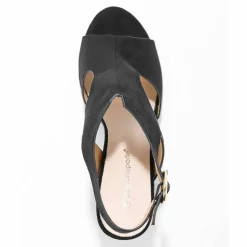 Sandales enveloppantes à talon bois