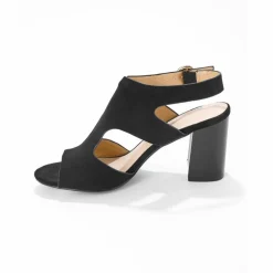 Sandales enveloppantes à talon bois