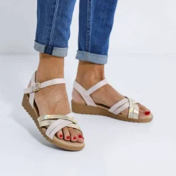 Sandales multibrides compensées
