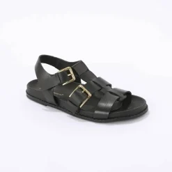 Sandales plates en cuir