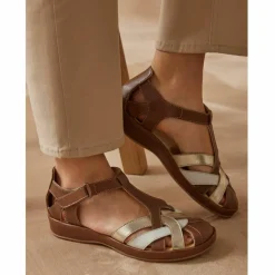 Sandales salomées cuir largeur confort