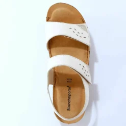Sandales scratchées largeur confort en cuir