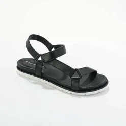 Sandales scratchées largeur confort en cuir style rando certifié LWG