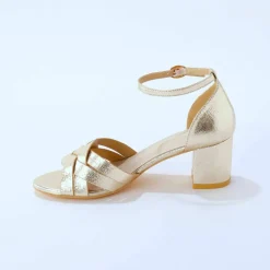 Sandales à talon dorées