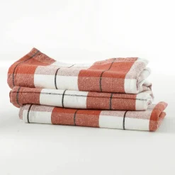 Serviette de table carreaux tissé teint - lot de 3