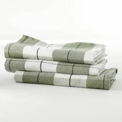 Serviette de table carreaux tissé teint - lot de 3