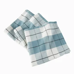 Serviette de table carreaux tissé teint - lot de 3