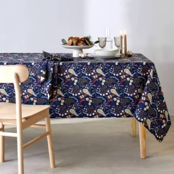Serviette de table en coton imprimé herbier - lot de 3