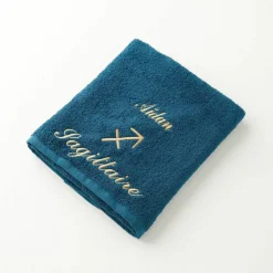 Serviettes de bain brodées Sagittaire personnalisable - 420g/m2