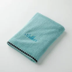 Serviettes de bain finition broderie fantaisie personnalisable - 420g/m2
