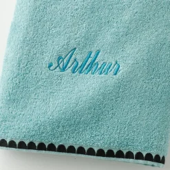 Serviettes de bain finition broderie fantaisie personnalisable - 420g/m2