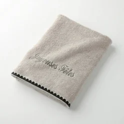 Serviettes de bain finition broderie fantaisie personnalisable - 420g/m2