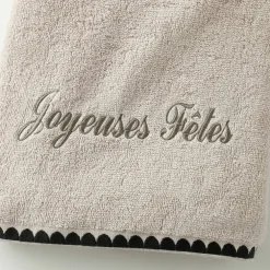 Serviettes de bain finition broderie fantaisie personnalisable - 420g/m2