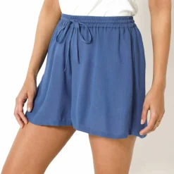 Short crépon uni, effet jupette