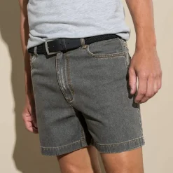 Short denim élastiqué côtés