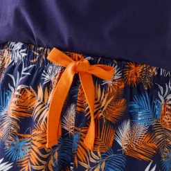 Short de pyjama en coton - imprimé tropical