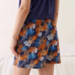 Short de pyjama en coton - imprimé tropical
